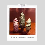 This Christmas tree carving tutorial provides you with a trio of beautiful trees that are easy to carve.