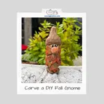 Craft your own whimsical woodland creature with our easy to follow DIY fall gnome wood carving tutorial.