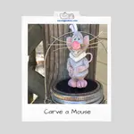 Free mouse carving pattern includes an easy to follow tutorial using a block of wood and primarily a knife.