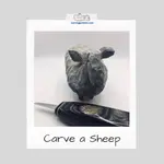 Sheep wood carving tutorial with easy to follow instructions that only requires a knife and a wood block.