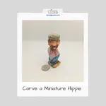 Wood caricature carving tutorial of our adorable Hippie Yippie with easy instructions and guided photos.