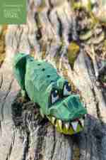 Alligator wood carving
