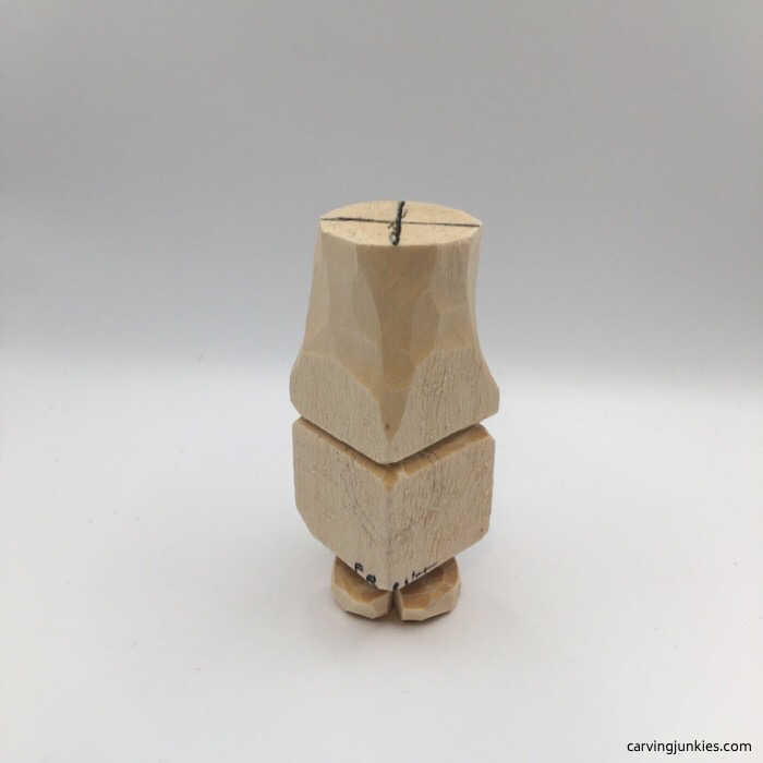 Shaping feet of wooden gnome