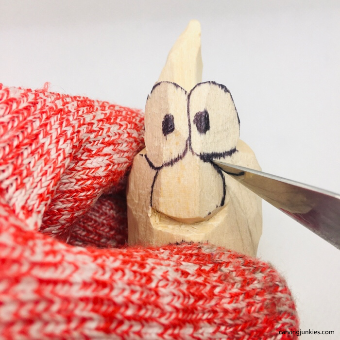 Carving pumpkin caricature