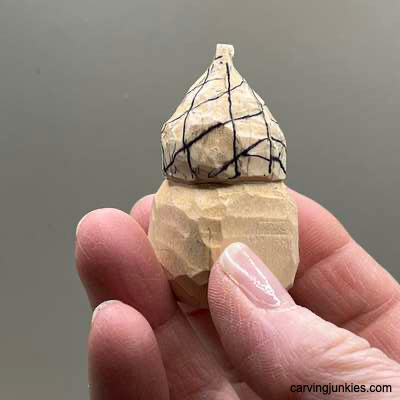 Back sketch of acorn cap