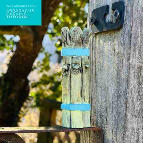 Asparagus wood carving