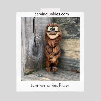 Bigfoot wood carving