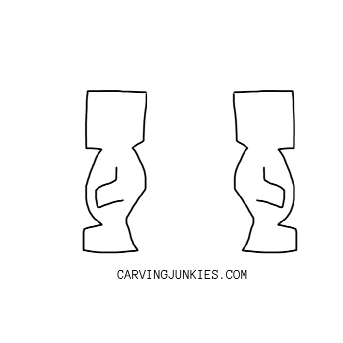 Cardboard caricature carving template