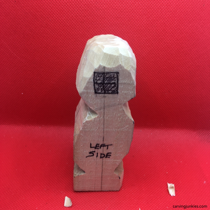 Top of caricature head