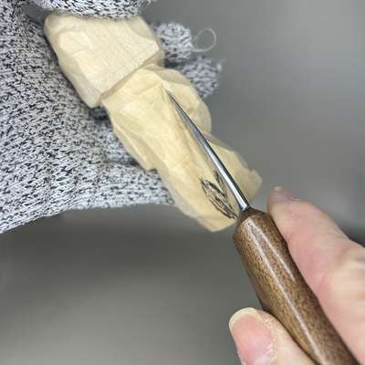 Carving the back of a Bigfoot