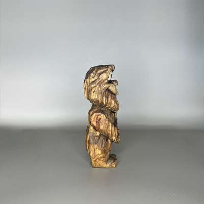 Right view of painted Bigfoot caricature