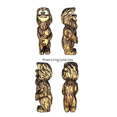 Free pattern to carve a Bigfoot from wood