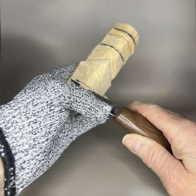 Carving up to meet a stop cut