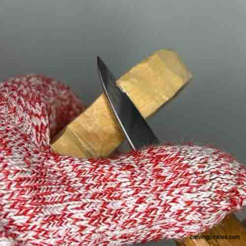 Shaping sides of wood carved coffee scoop