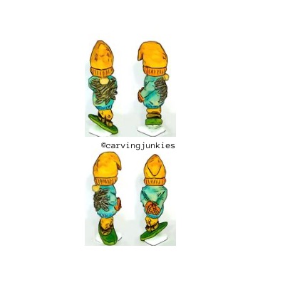 Free pattern to carve a gnome on a snowboard