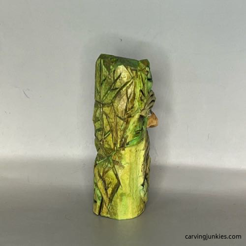 Right view of wood carved green man