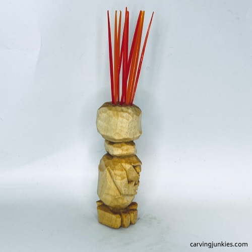 Right view of carved monster toothpick holder