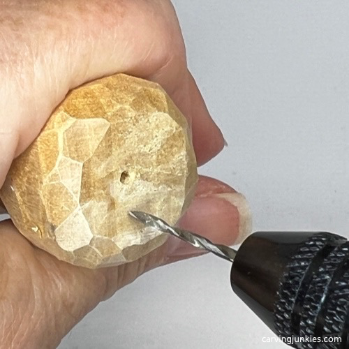 Drilling holes on carved monster toothpick holder