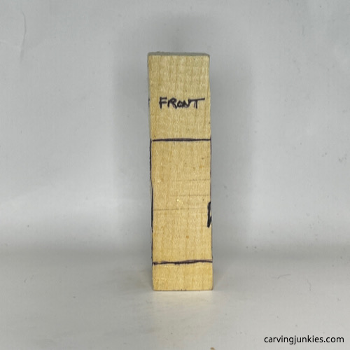 Front guidelines for carved old man