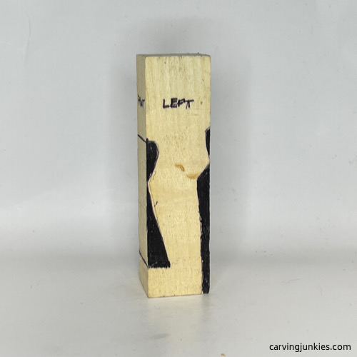 Left guidelines for carved old man