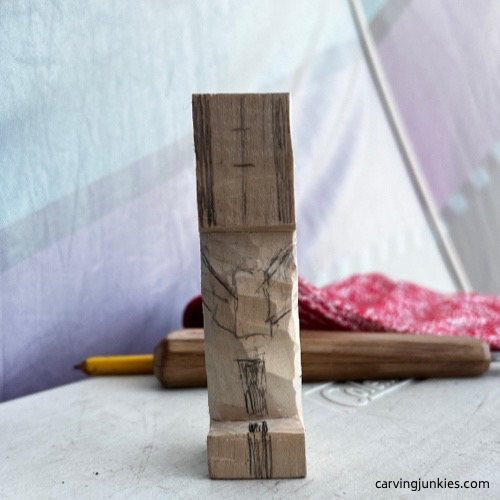 Sketches on carved old man