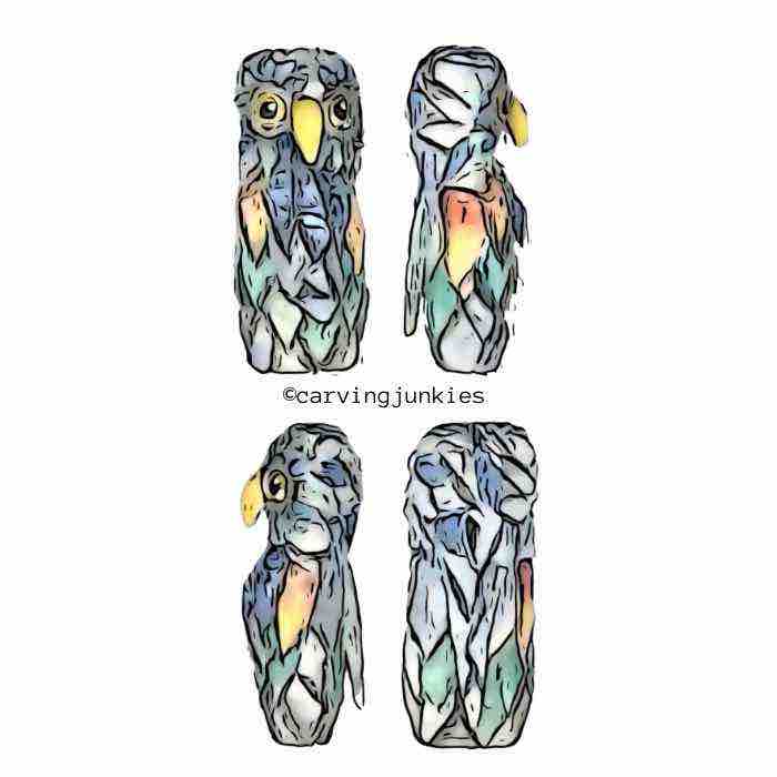 Craft a stunning owl figure from wood with our pattern. Pattern for owl carving from wood