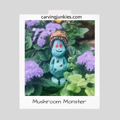 Bring this adorable mushroom monster to life from a small block of wood Carving a mushroom