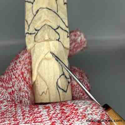 Separating mustache on wooden green man