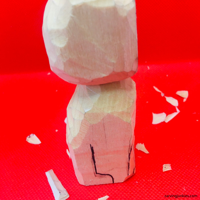 Left view of cat carving in progress