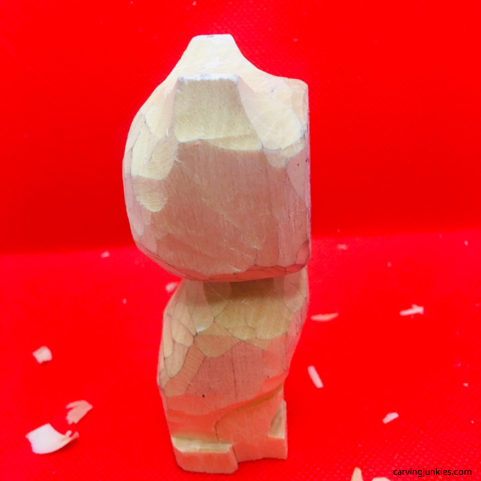 Cat carving in progress