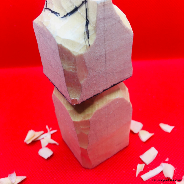 Side view of cat carving