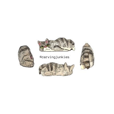 Full color whittled cat pattern