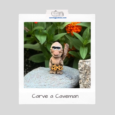 Caveman caricature carving