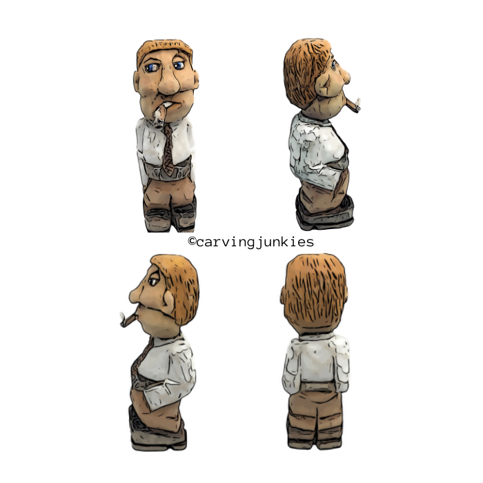 Caricature carving pattern