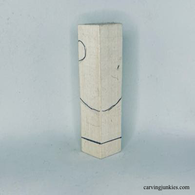 Back guidelines for wood carved Christmas gnome