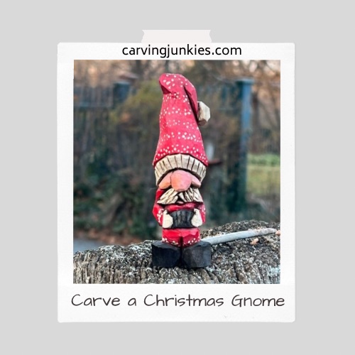 Christmas gnome wood carving