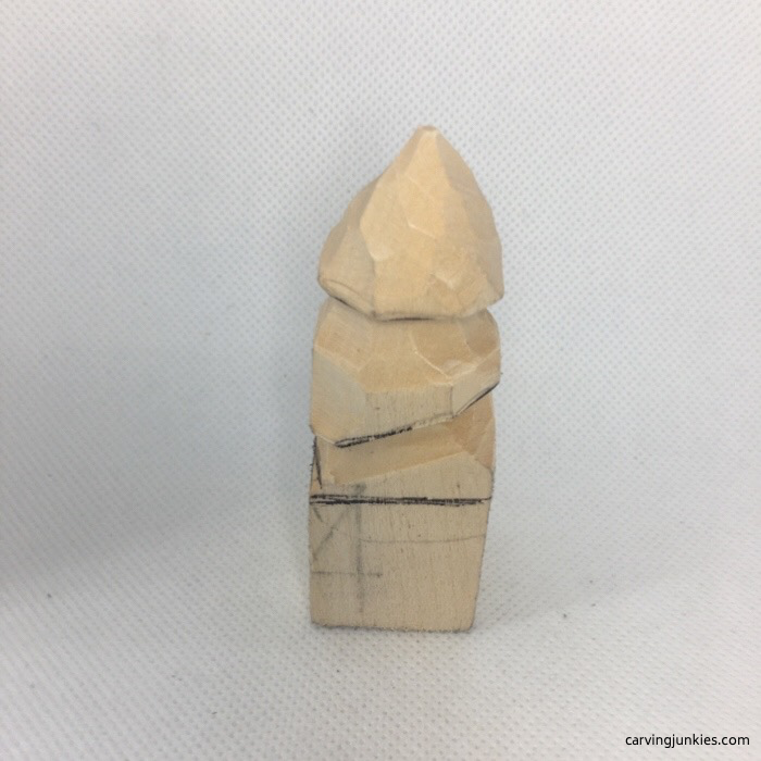 Wood carved tree in progress