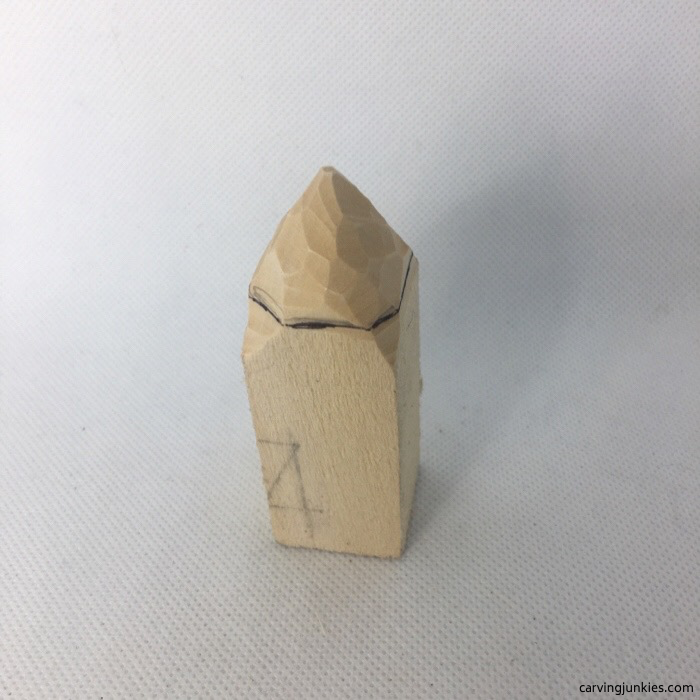 Carved point on wood