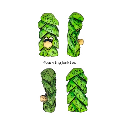 Want to carve an adorable Christmas tree caricature? Use this free pattern. Free pattern for Christmas tree caricature wood carving