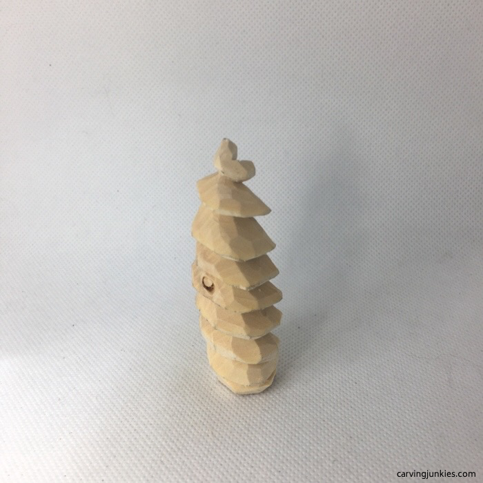 Carved spiral wood tree