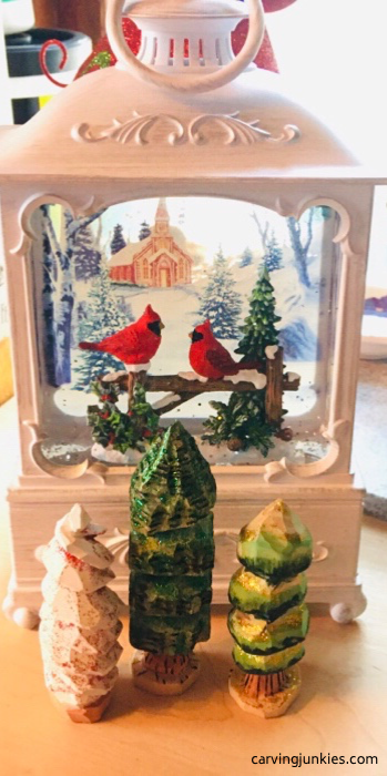 Hand carved Christmas trees