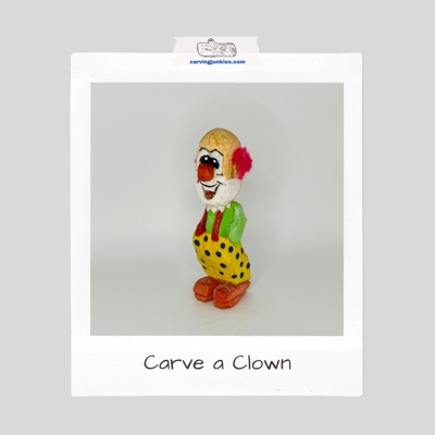 Clown carving with painted colors