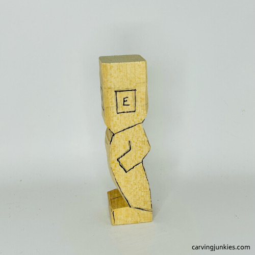 Left view details to carve on circus clown Left side details to carve on wood circus clown