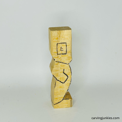 Right view of details to carve on wooden circus clown Right side details to carve on wood circus clown