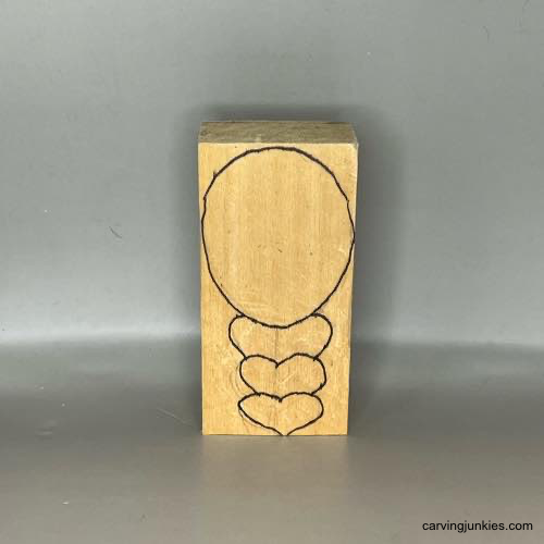 Guidelines sketched for wood carved coffee scoop