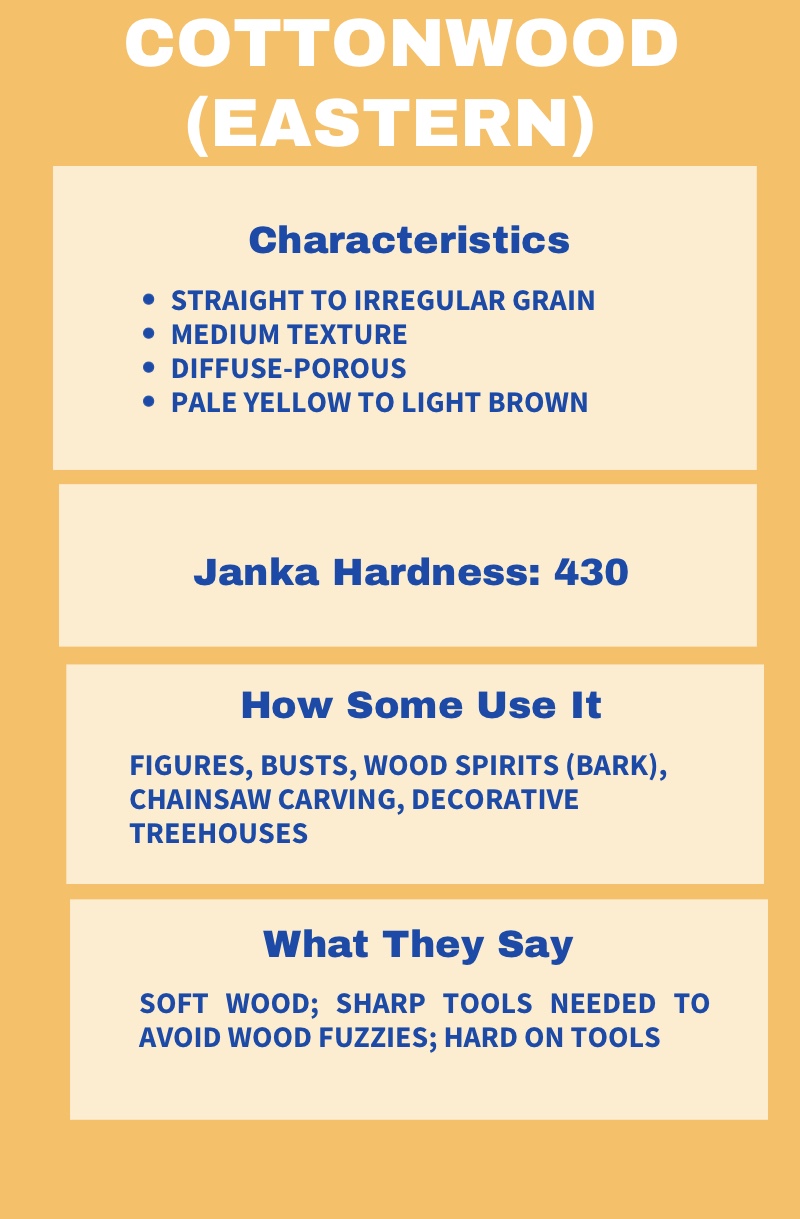 Best uses of cottonwood for wood carving