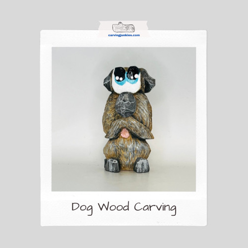 Dog wood carving