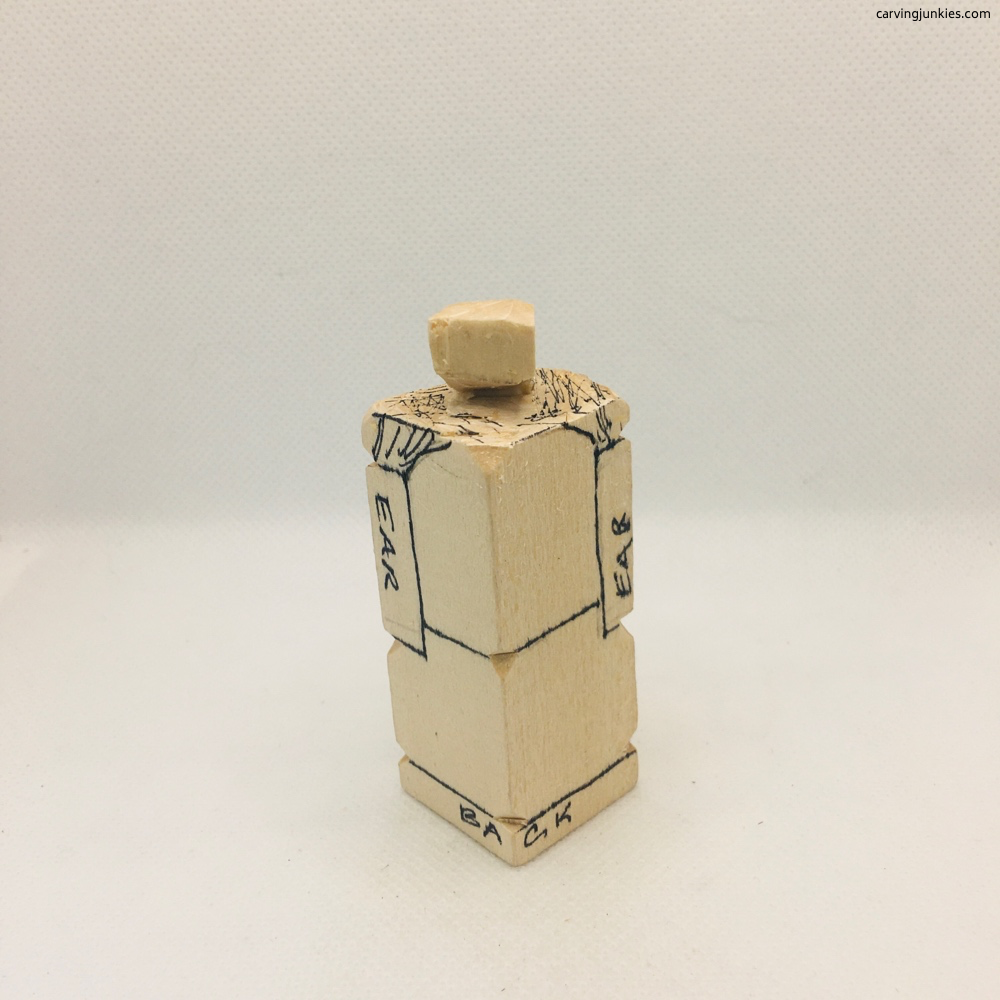 elephant wood carving right view