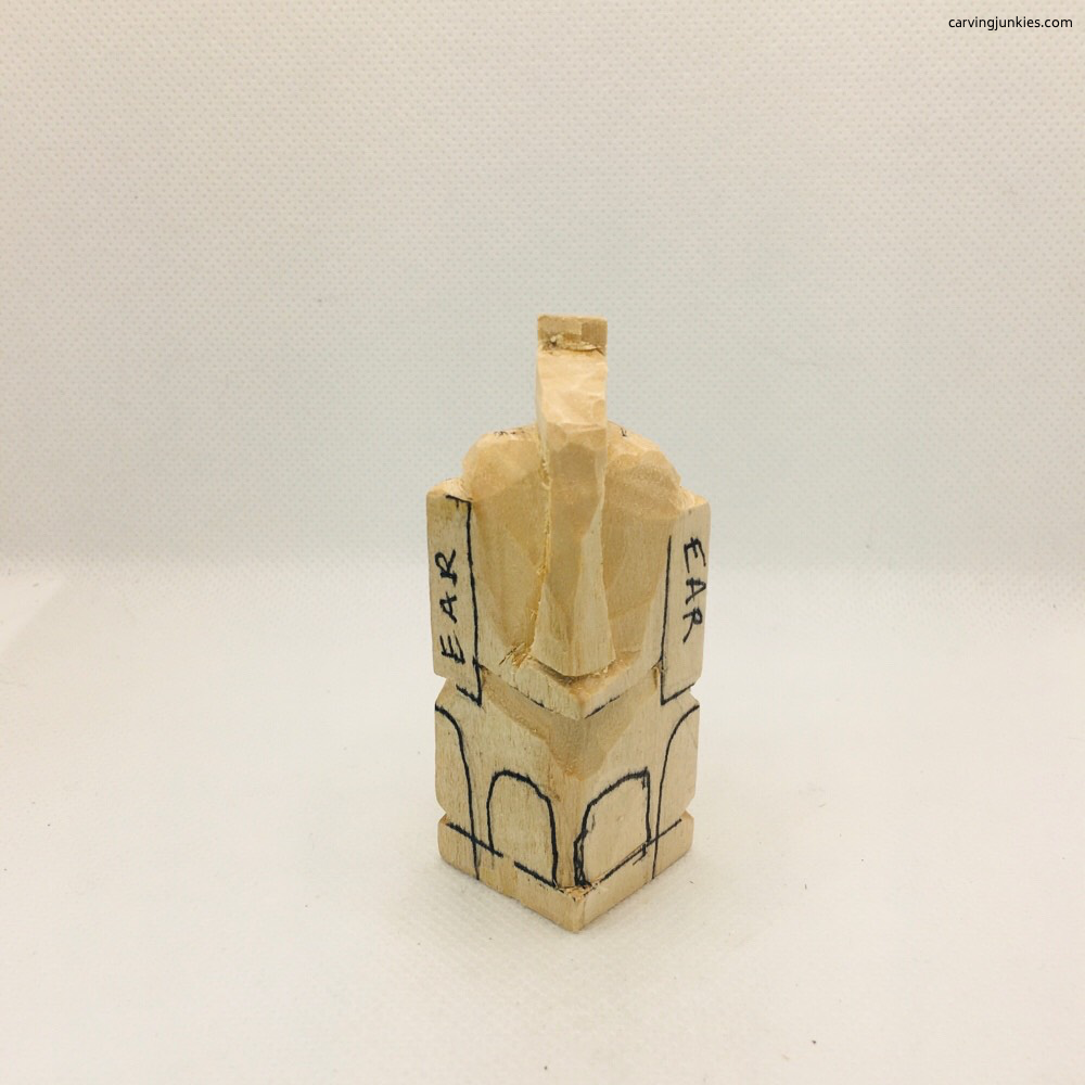 Shaving face of elephant