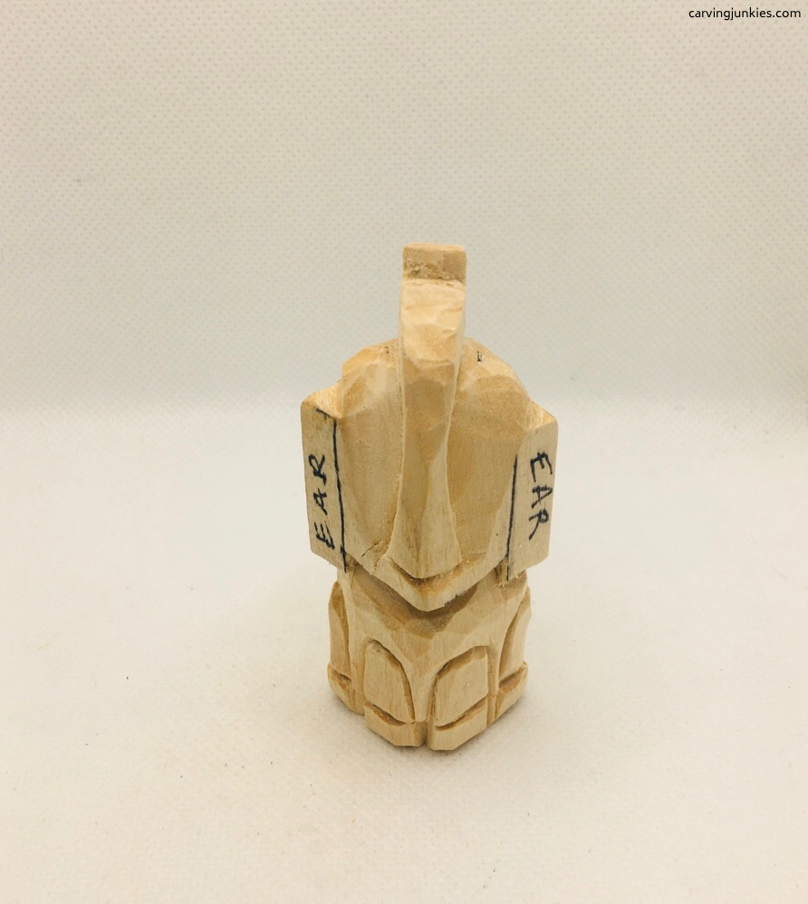 Wood carving elephant legs